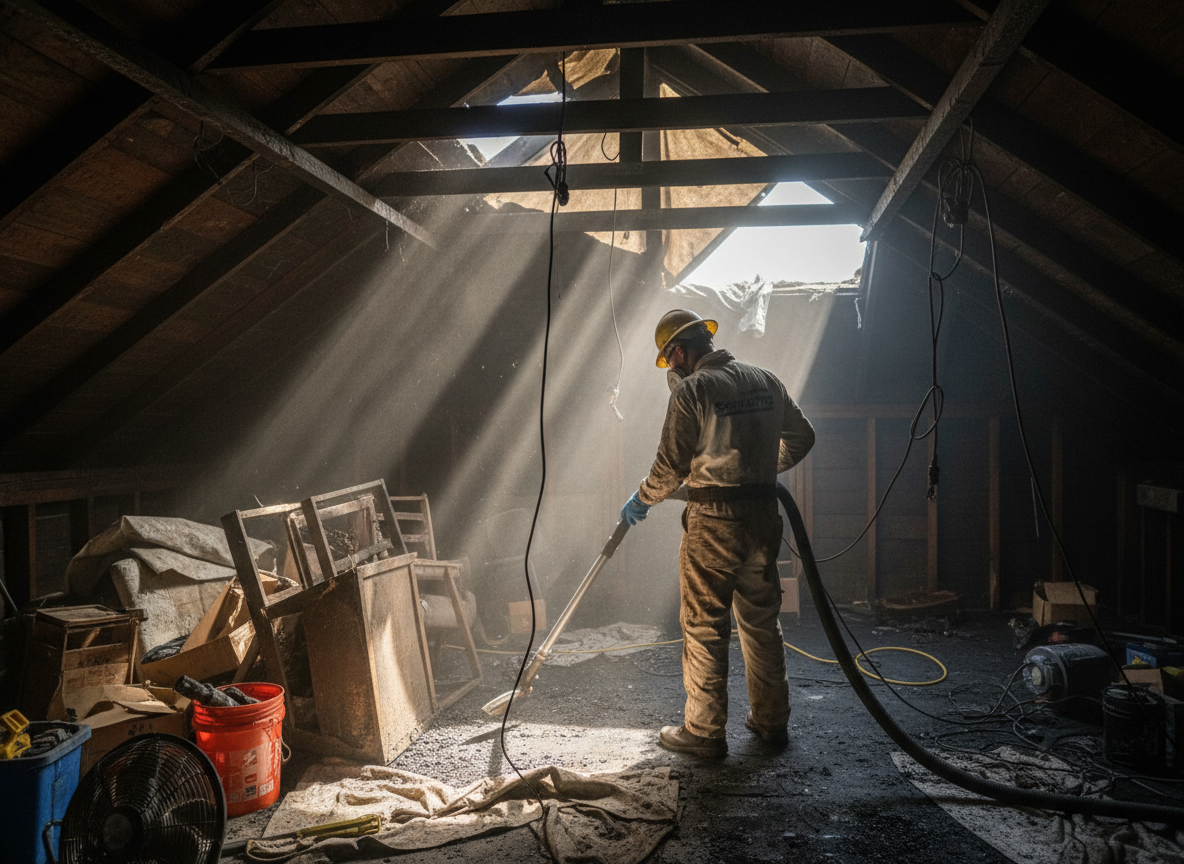 Attic Fire Restoration in Cedar Glen, CA