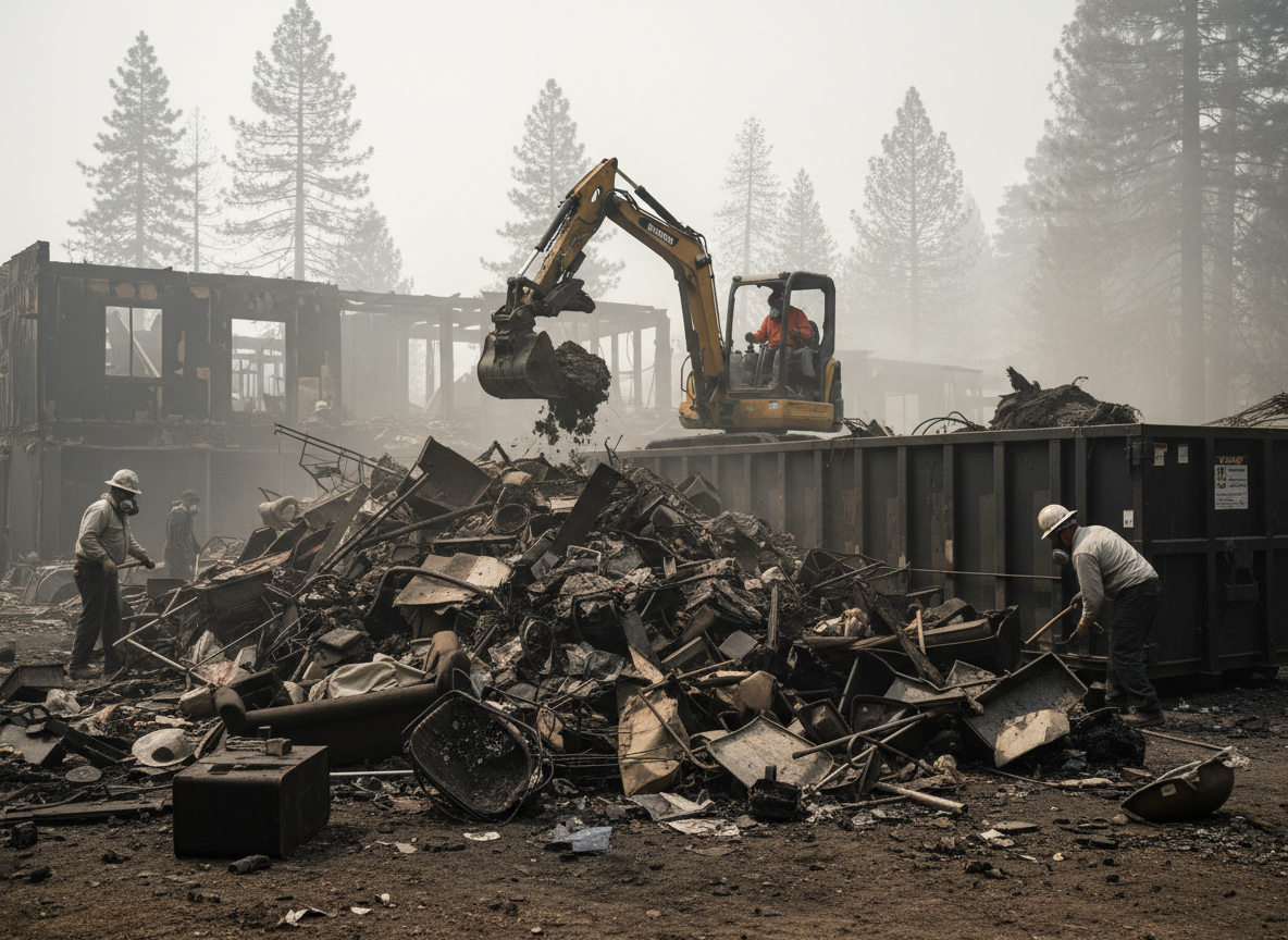 Hoarding Cleanup After Fire in Cedar Glen, CA